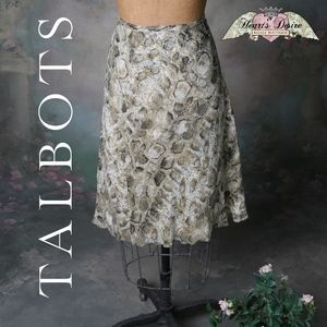 Talbots Snakeskin Print Pure Silk Midi Skirt Sz16p